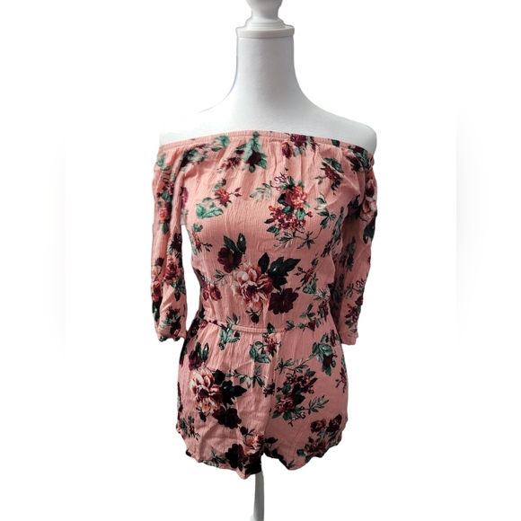 Ambiance Pants - Ambiance Small Pink Floral Romper